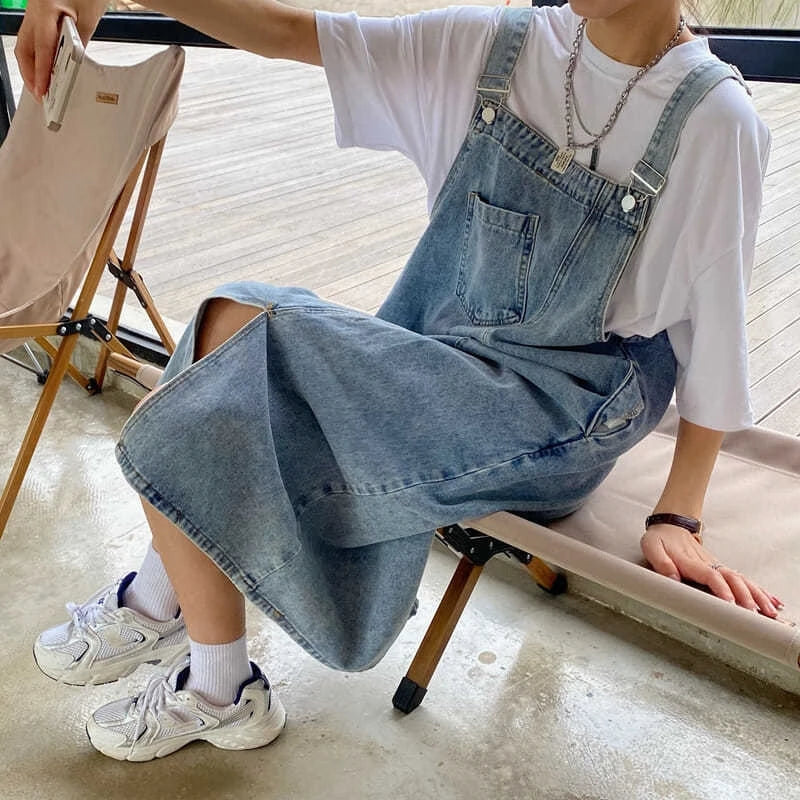 Women's Denim Overall Slip Dress