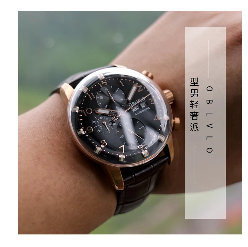 OBLVLO Men's Automatic Sapphire Watch