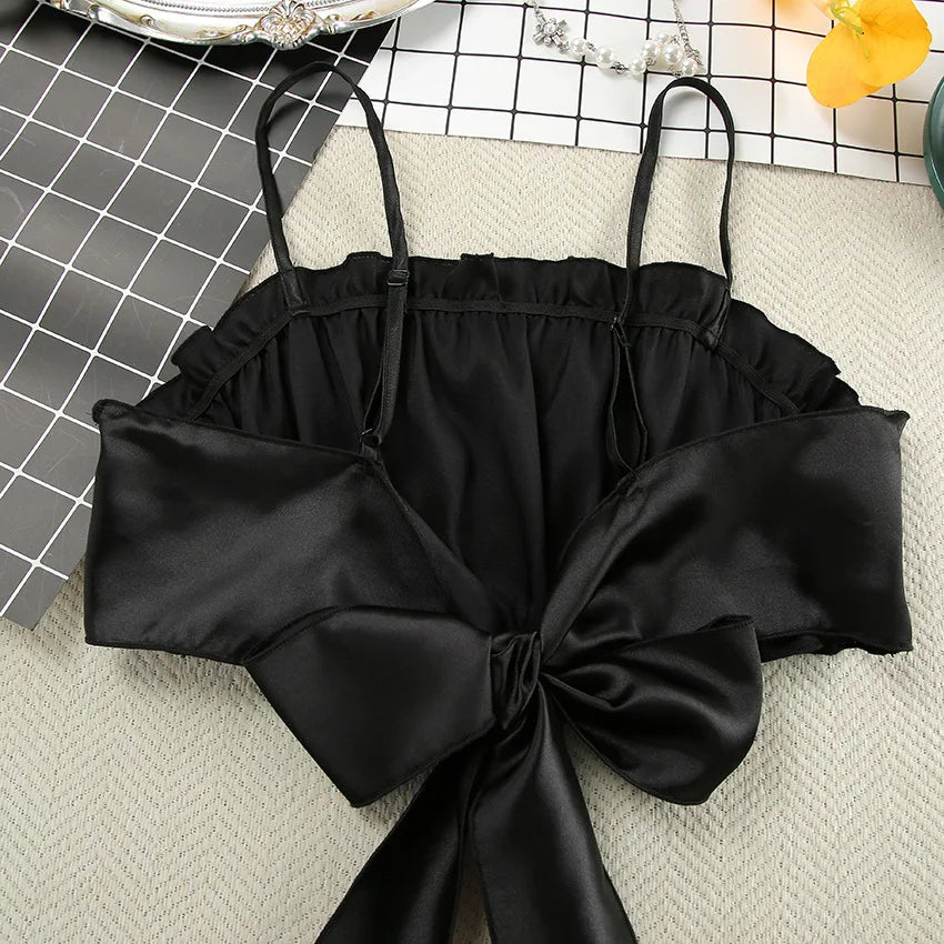 Women's Silky Ruffle Cami & Shorts Set