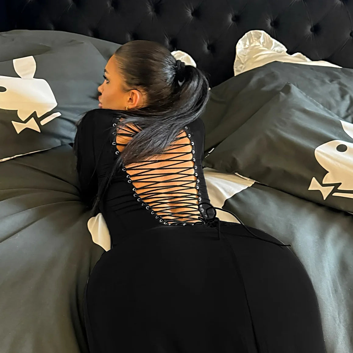 Weird Puss Shirred Body-con Mini Dress