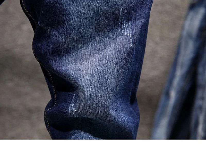 Men’s Ripped Slim Fit Straight Jeans