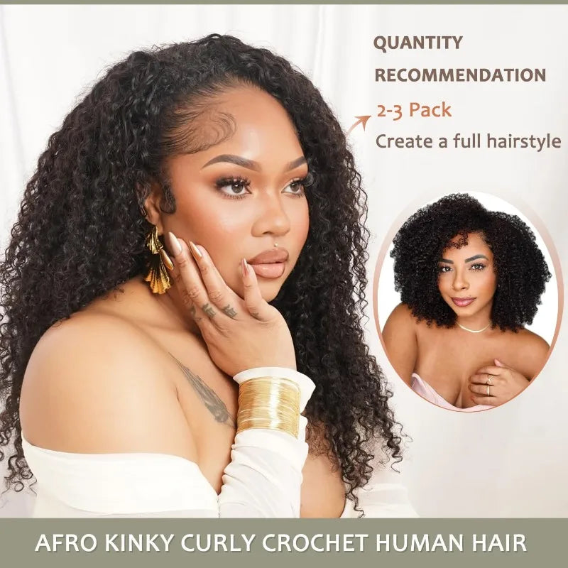 Afro Kinky Curly 4C Bulk Human Hair Extensions