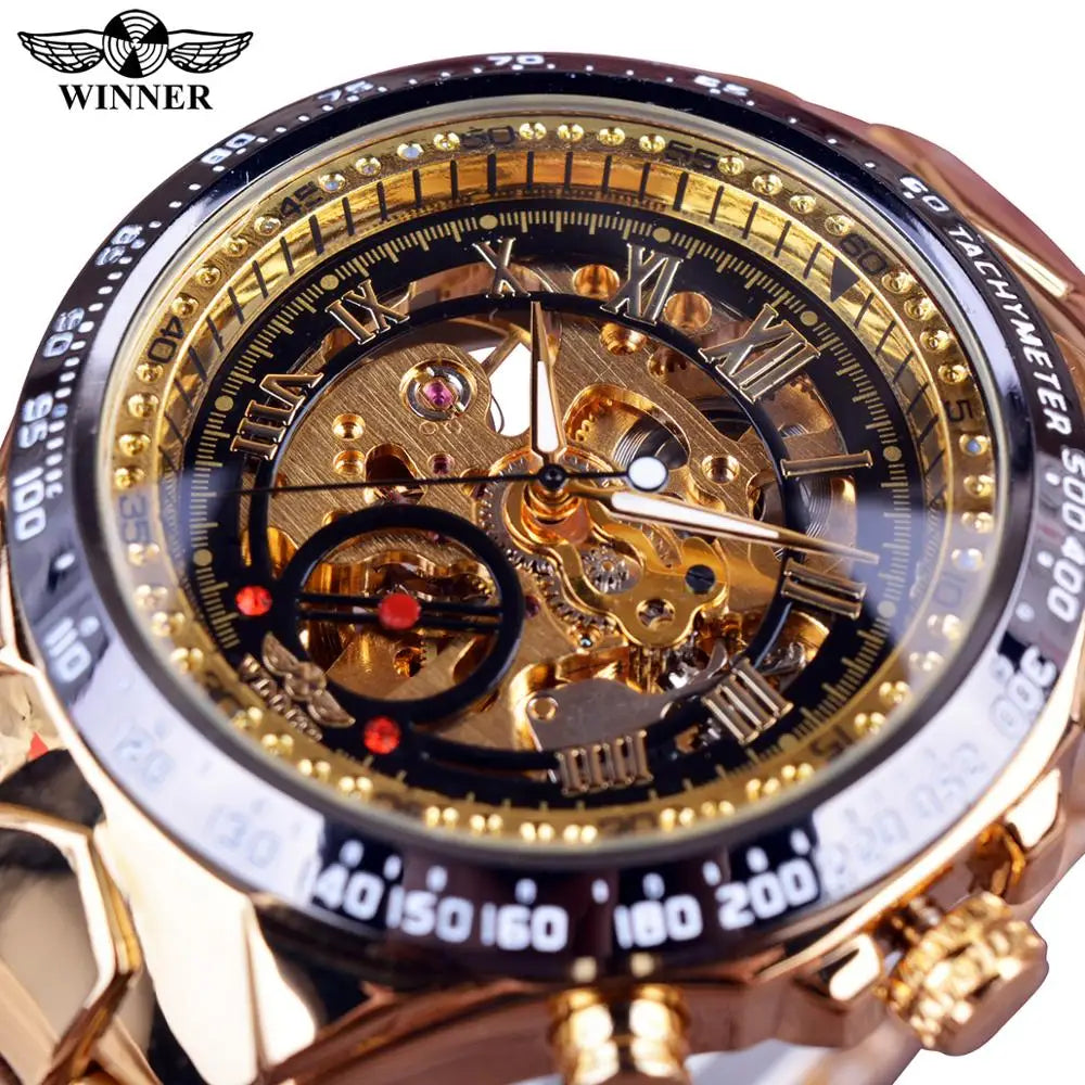 "Winner Mechanical Sport Design Bezel Fashion Watch Men
