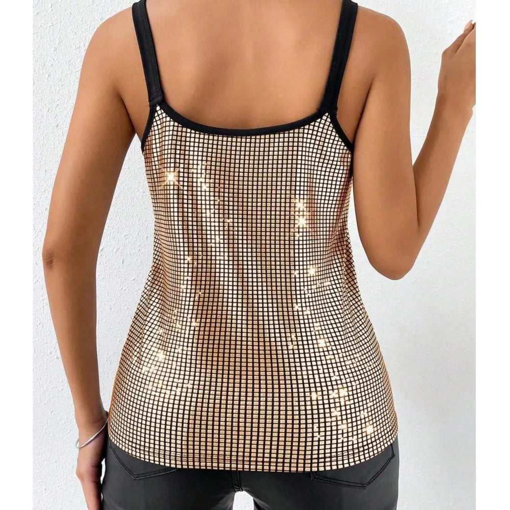 Women's Sexy Sequined Halter Backless Top