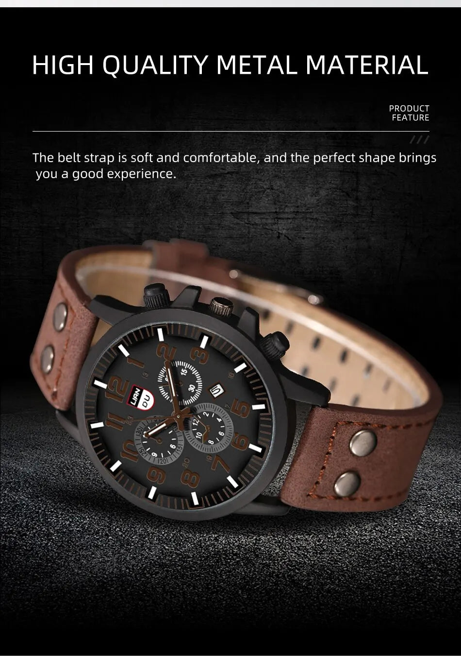 Reloj Hombre Fashion Mens Watches Luxury Men Casual Leather Quartz