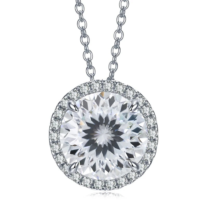 JoyceJelly 5CT Colorful Moissanite Sterling Silver Necklace