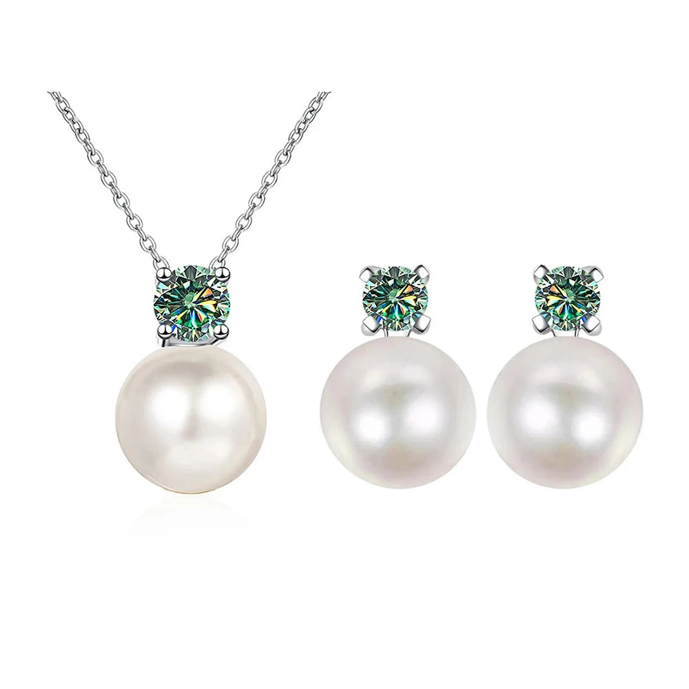 JoyceJelly Moissanite Jewelry Set S925 Sterling Silver with GRA Certificate