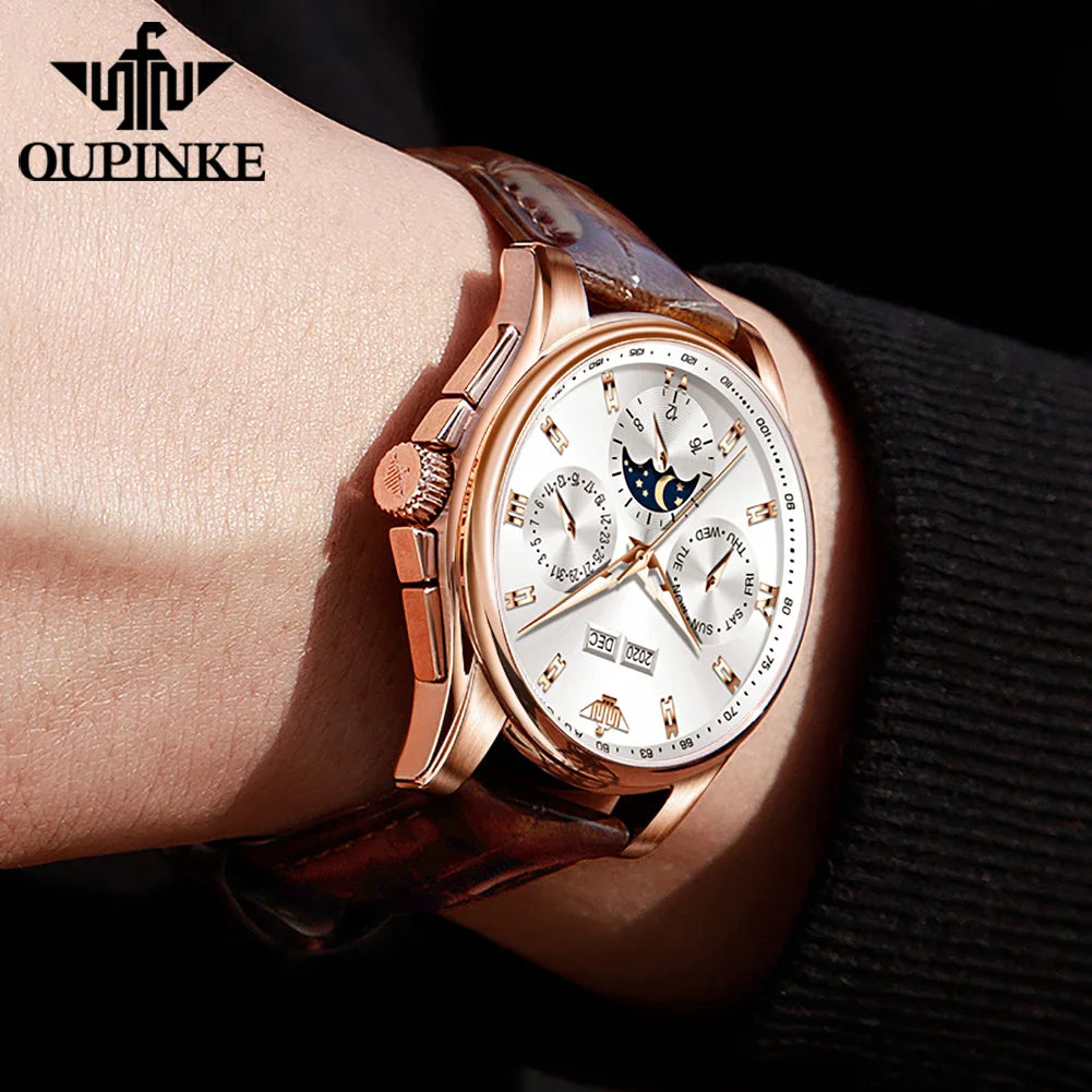OUPINKE Luxury Automatic Moon Watch
