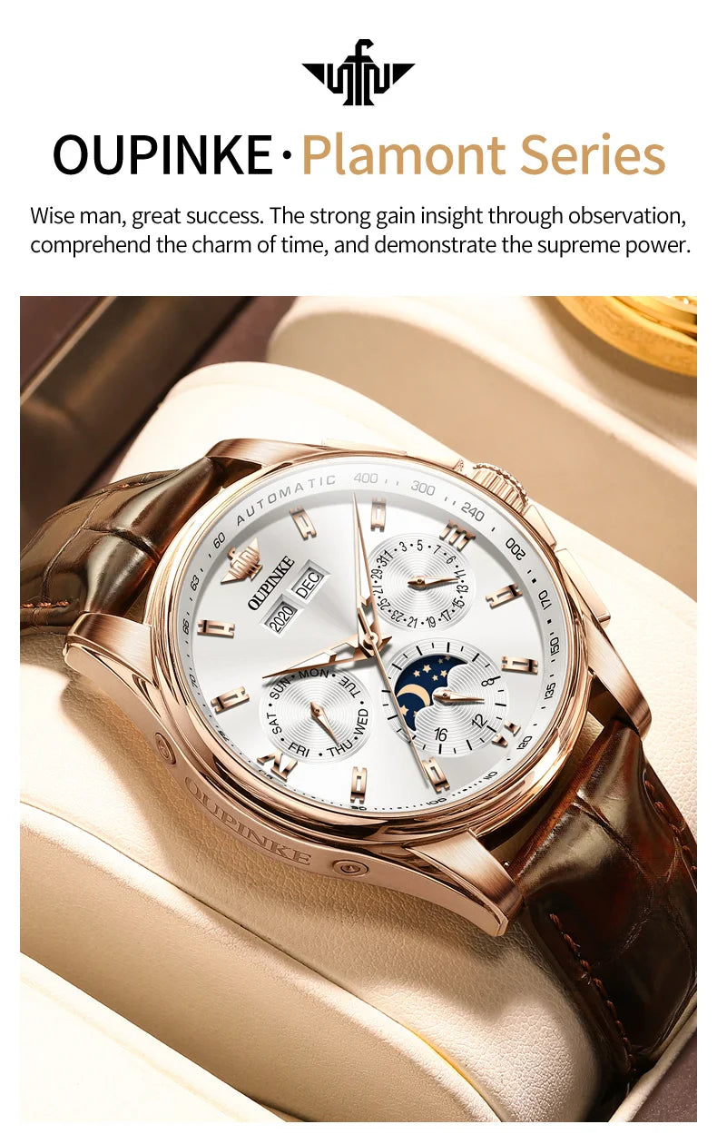 OUPINKE Luxury Automatic Moon Watch