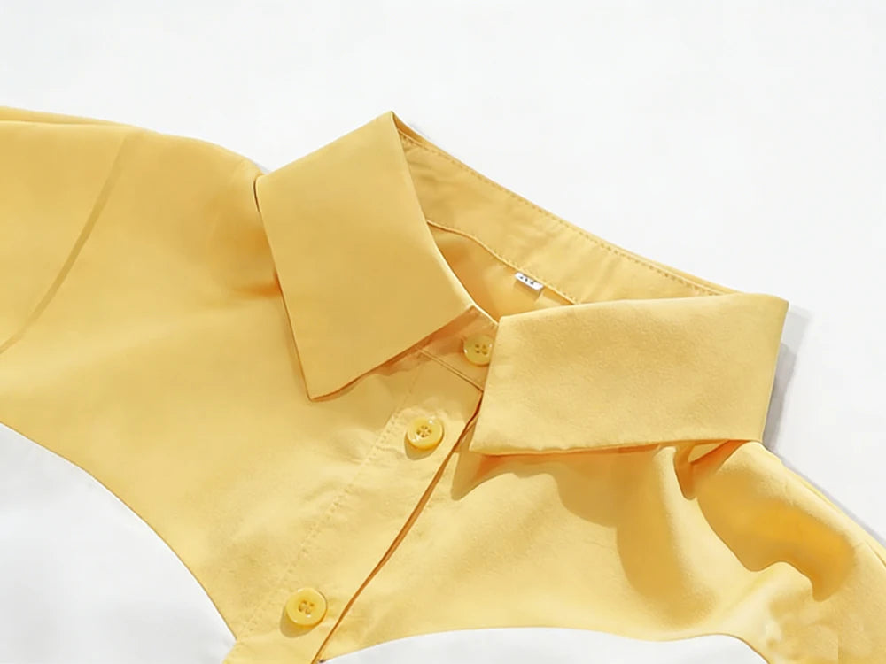 Women's Color Block Button-Up Work Blouse