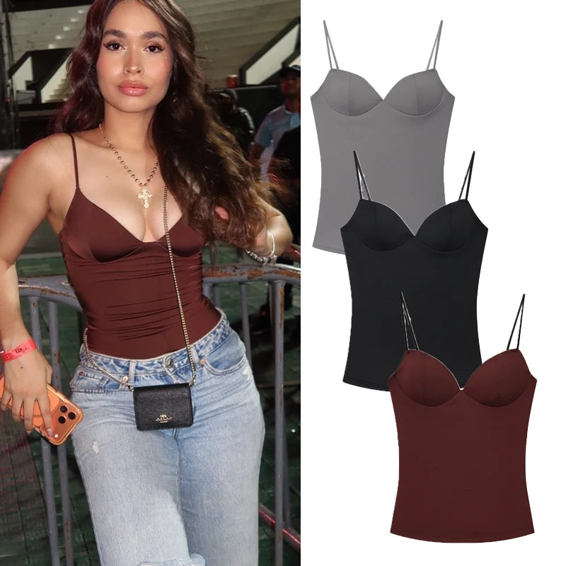 Women's Bodycon Backless Corset Crop Cami Top