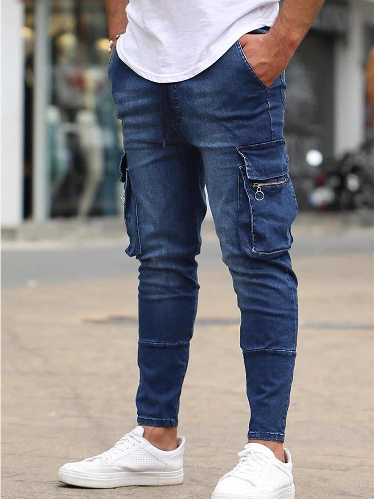 Men's Stretch Cargo Jeans with Side Pockets