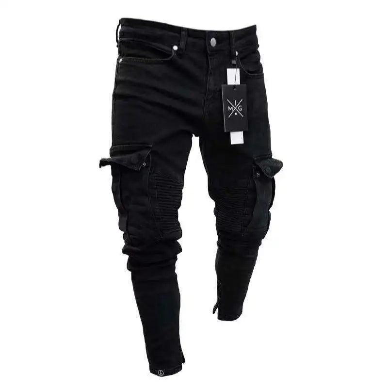 Men's Stretch Cargo Jeans with Side Pockets