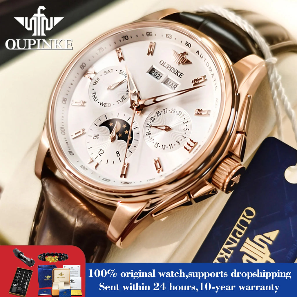 OUPINKE Luxury Automatic Moon Watch