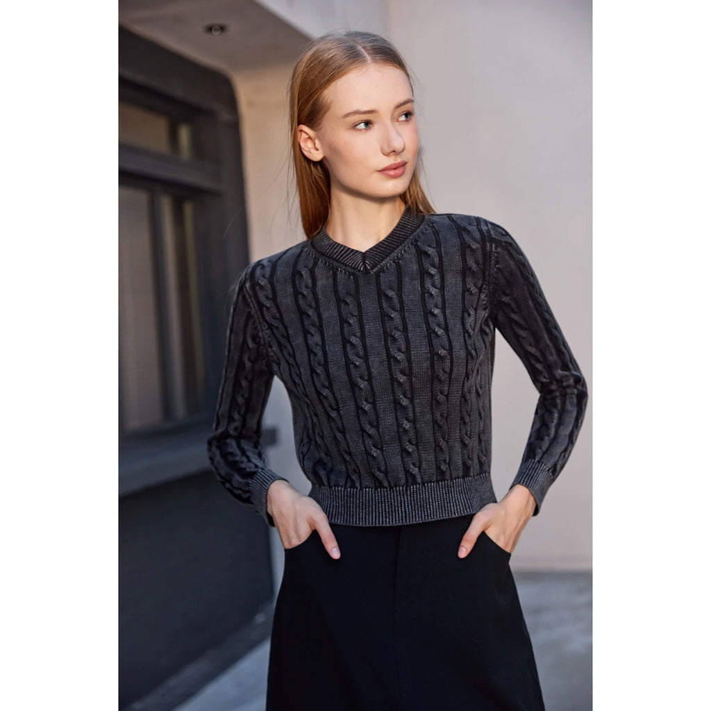 Women's Cable Knit Sweater & Skirt Set