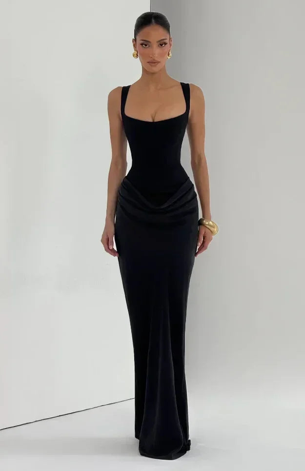 Women's Elegant Pleated Sling Party Dress