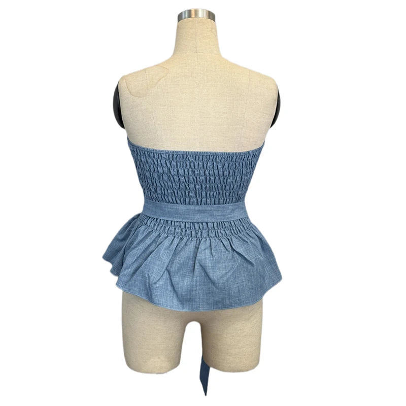 Women's Elegant Strapless Knitted Tube Top