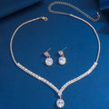 Luxury Zircon Necklace & Earrings Jewelry Set