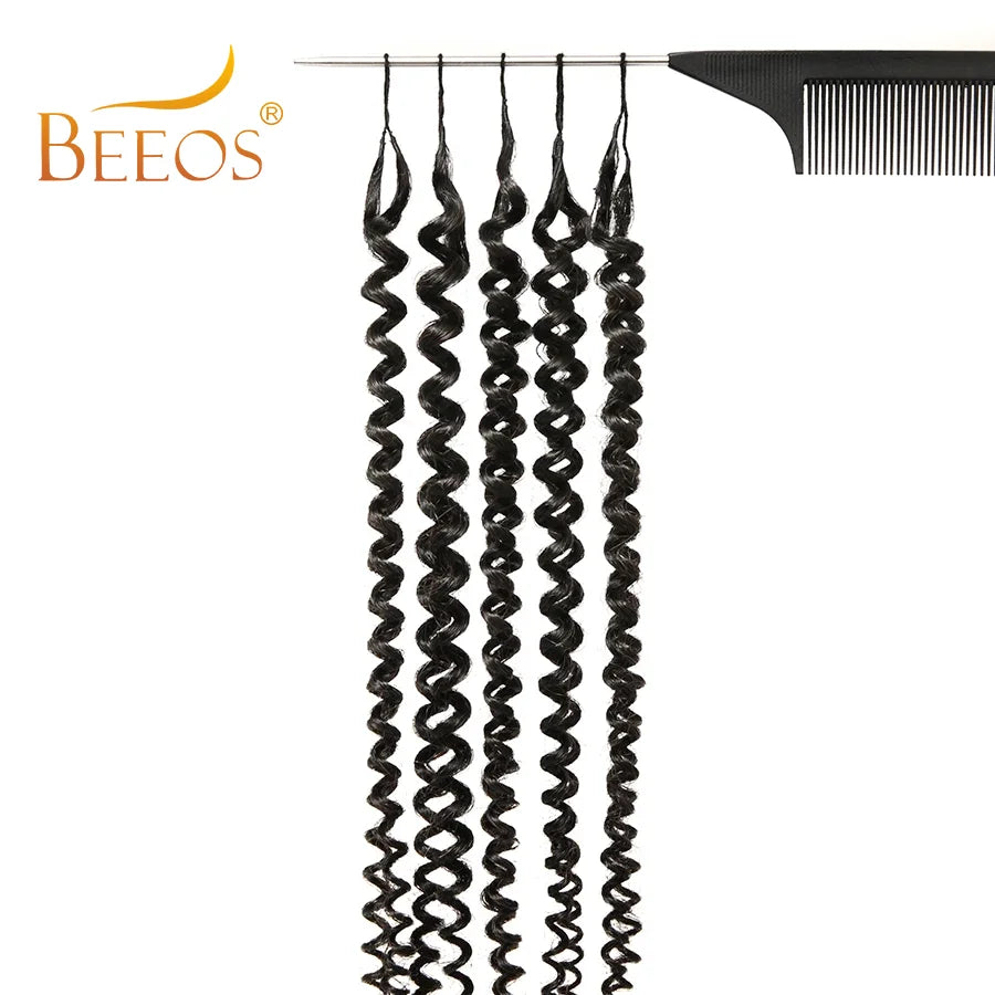 Knotless Kinky Curly Human Hair Crochet Extensions