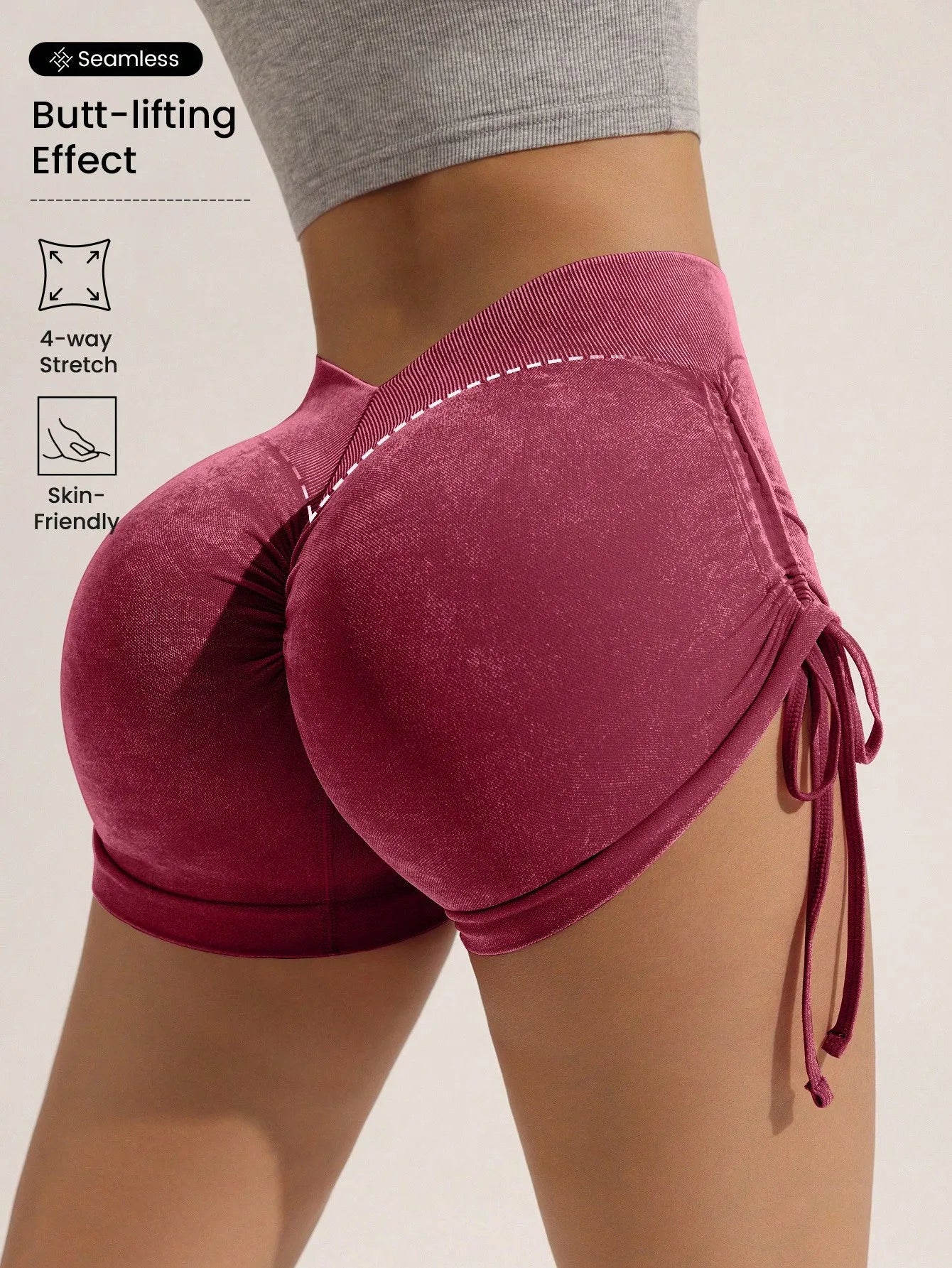 Women's Drawstring Scrunch Butt Sports Shorts