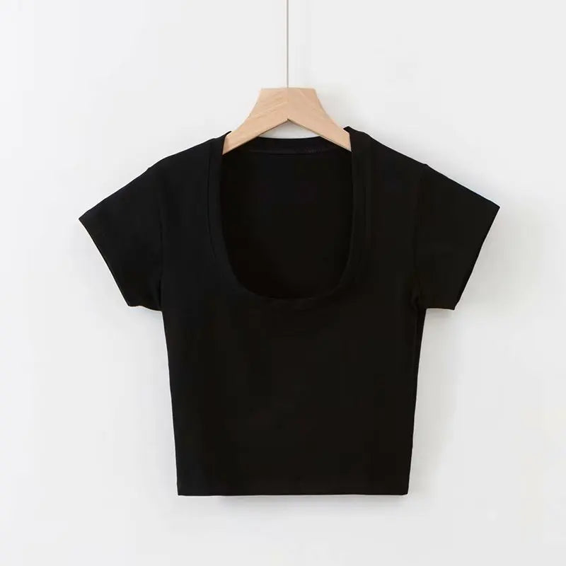 Women's U-Neck Slim Fit Crop Top