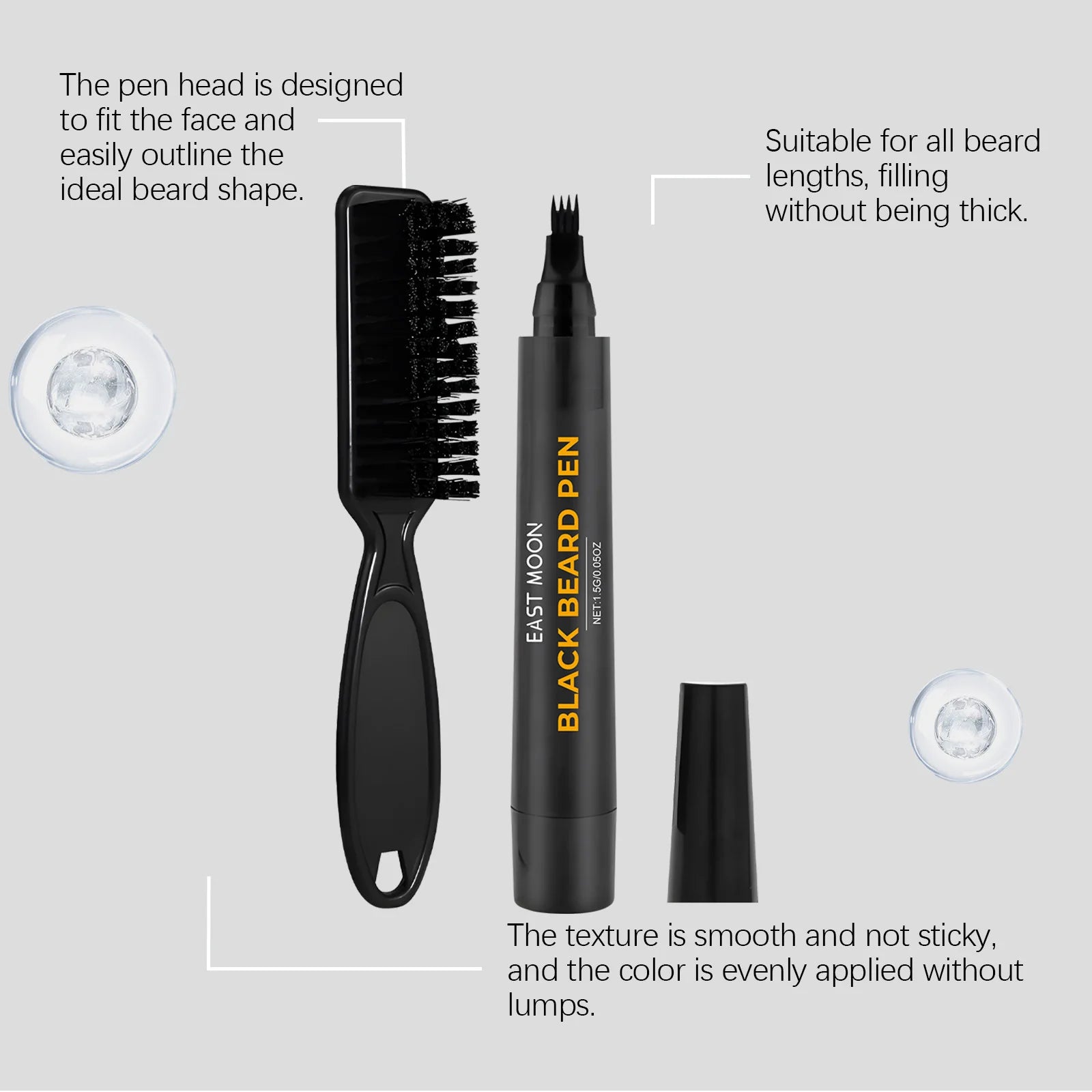 "Instant Beard Filler Pen With Brush Comb Disposable Waterproof