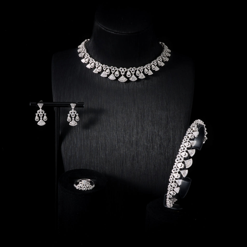 INJEWELIFE Cubic Zircon Choker Jewelry Set for Women