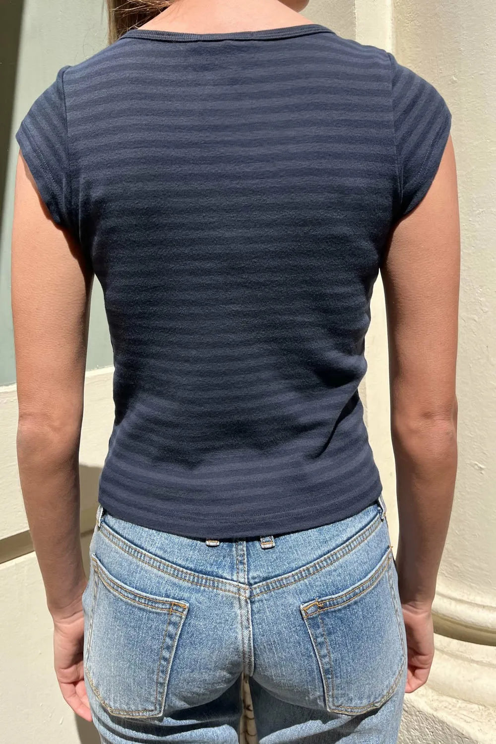Women's Y2K Striped Button Crop Top