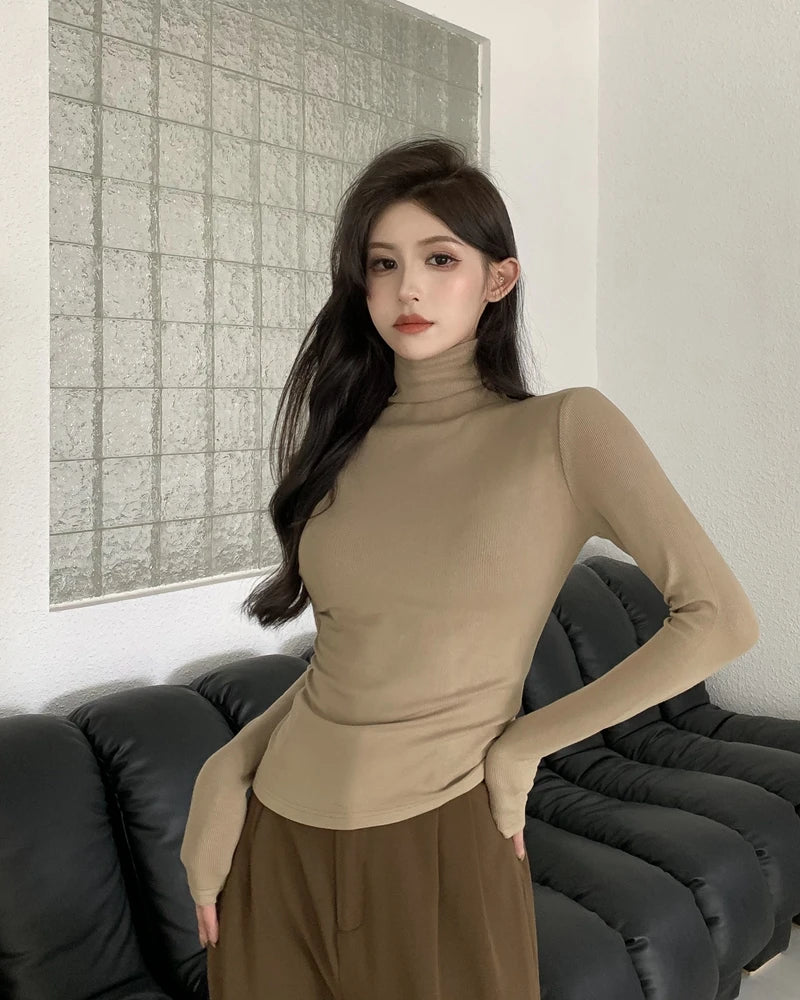 Women’s High Collar Fleece Base Layer Top