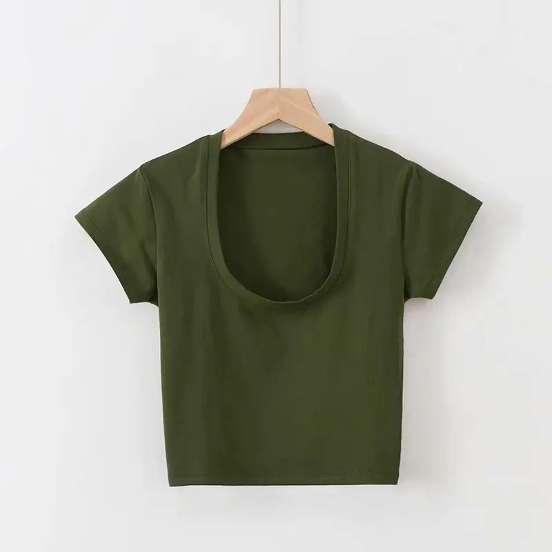 Women's U-Neck Slim Fit Crop Top