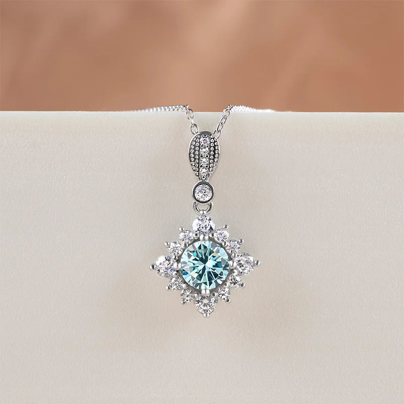 JoyceJelly 1 Carat Moissanite Sterling Silver Jewelry Set