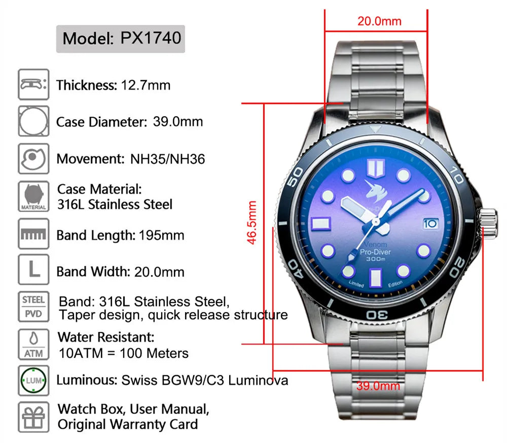 Proxima PX1740 Automatic Sapphire Watch