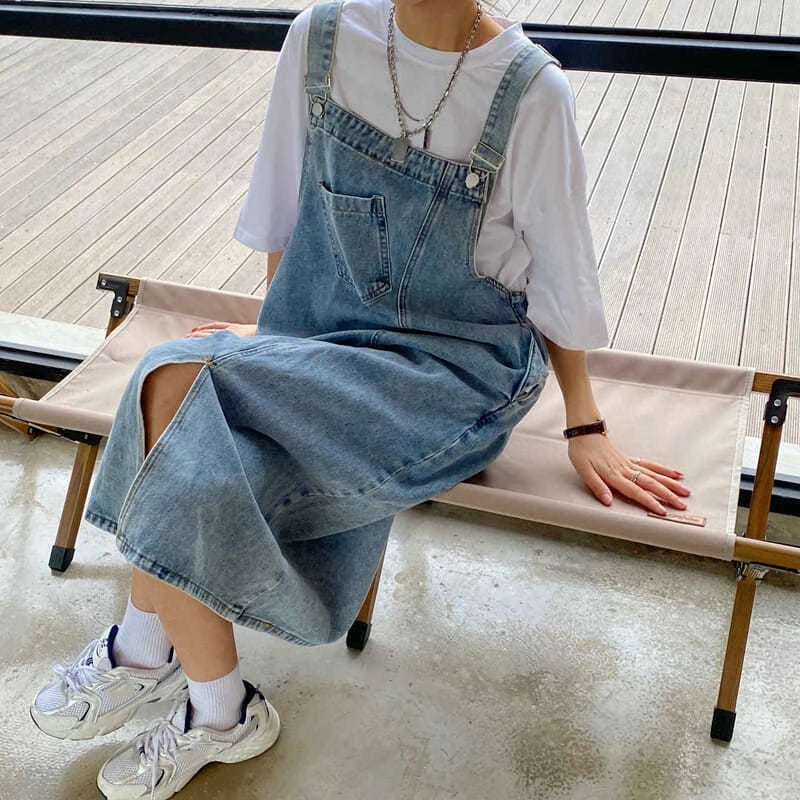 Women's Denim Overall Slip Dress
