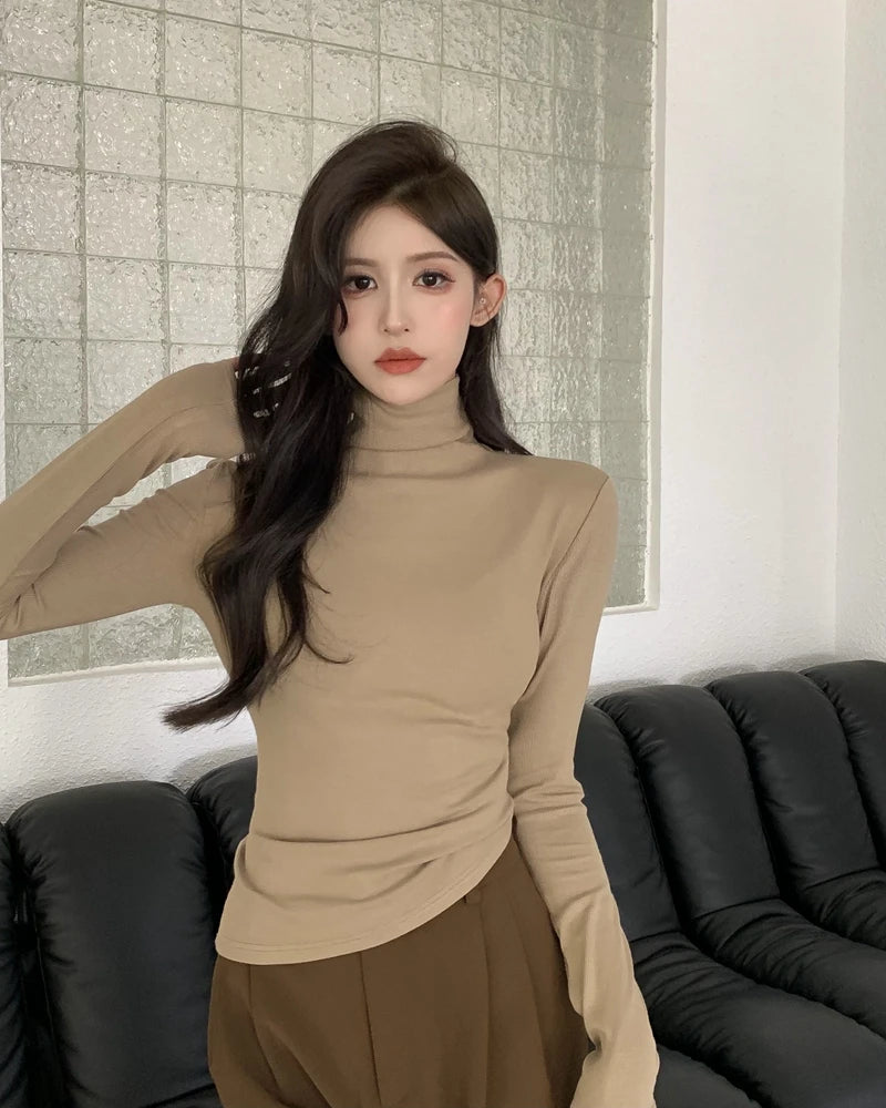 Women’s High Collar Fleece Base Layer Top