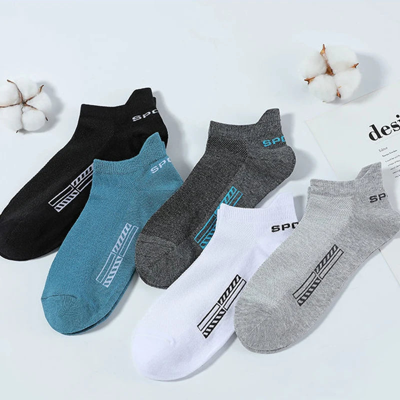 5 Pairs Breathable Cotton Ankle Socks