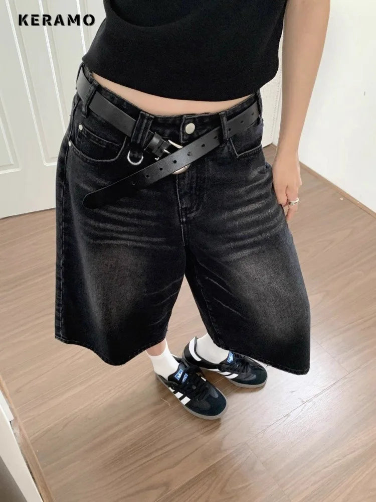Women's  Washed Denim Shorts