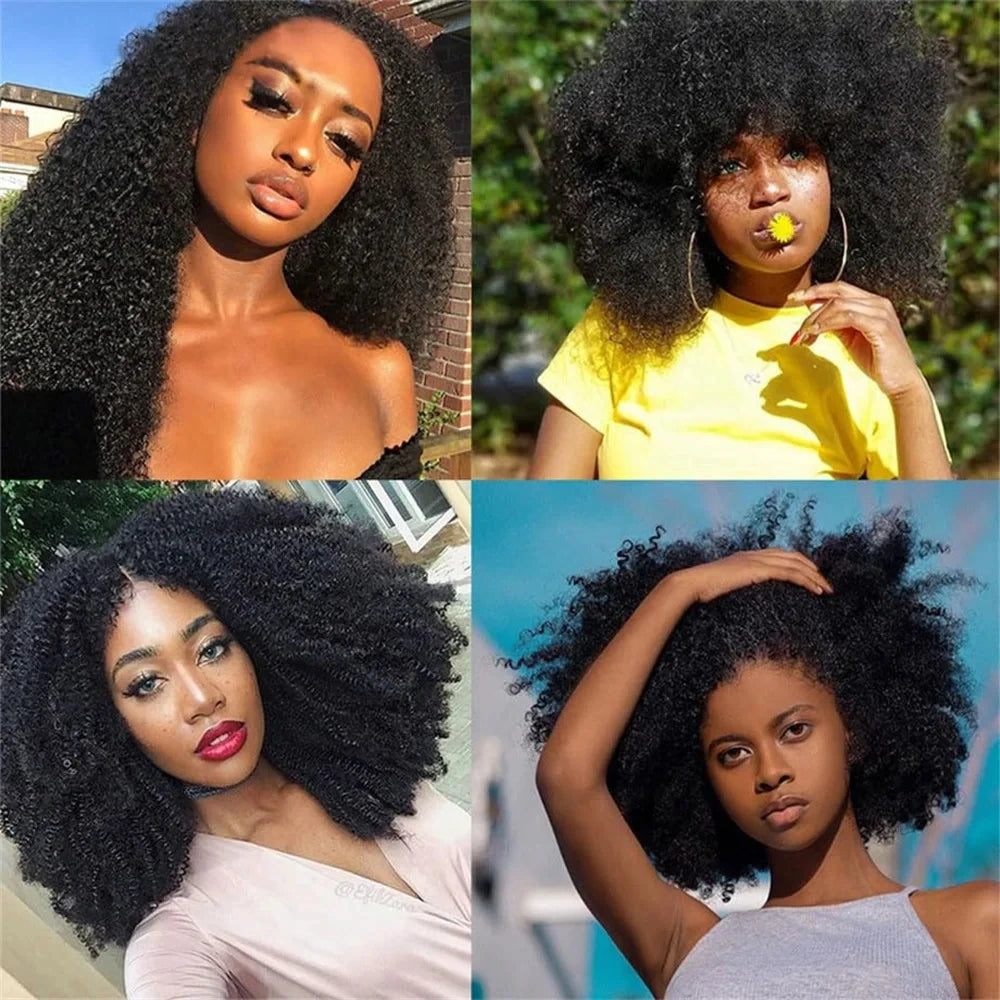Brazilian Afro Kinky Curly Human Hair Bundles