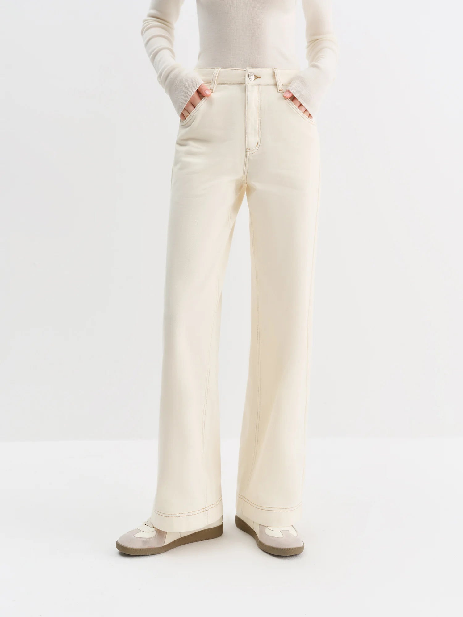 Women's High Waist Straight Winter Jeans