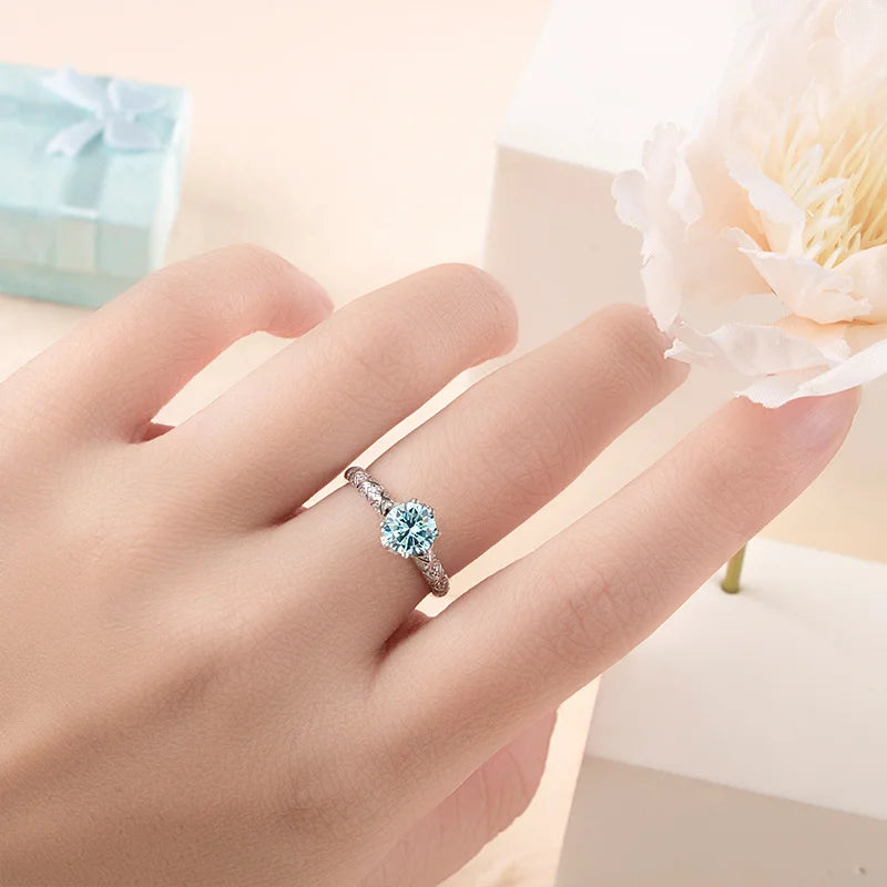 JoyceJelly 1 Carat Moissanite Sterling Silver Jewelry Set