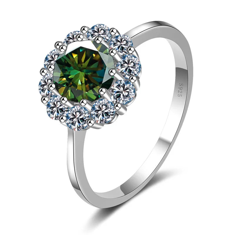 JoyceJelly 1ct 6.5mm Moissanite Flower Shape Engagement Ring D Color VVS Luxury Bridal Wedding Ring (Size 5–9)