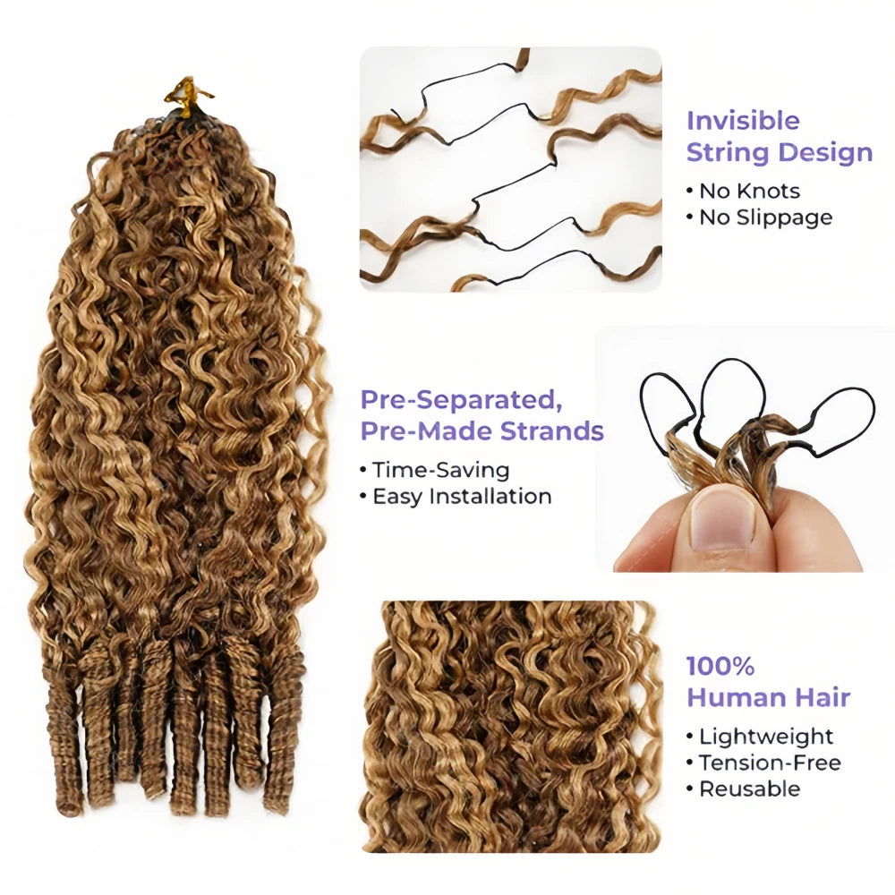 Burmese Curly Human Hair Crochet Extensions