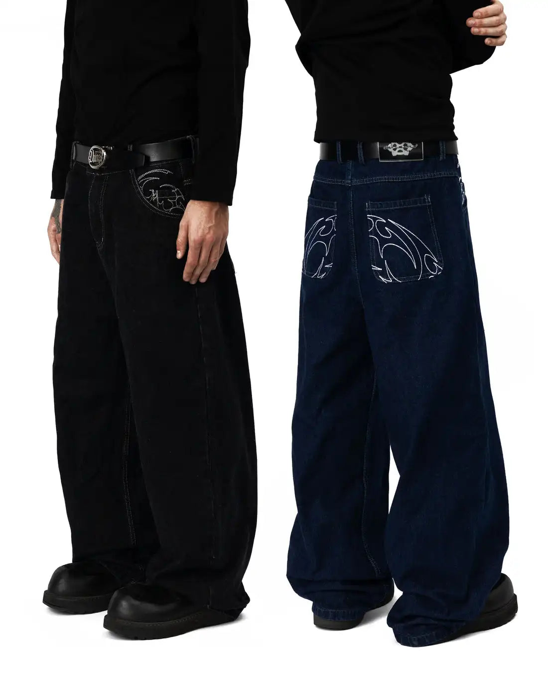 90s Retro Embroidered Straight Leg Jeans