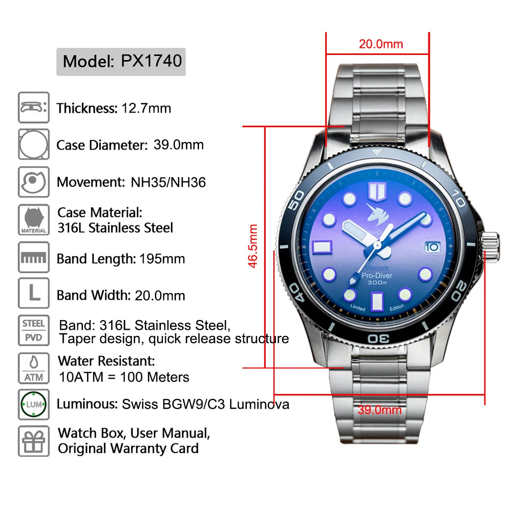 Proxima PX1740 Automatic Sapphire Watch