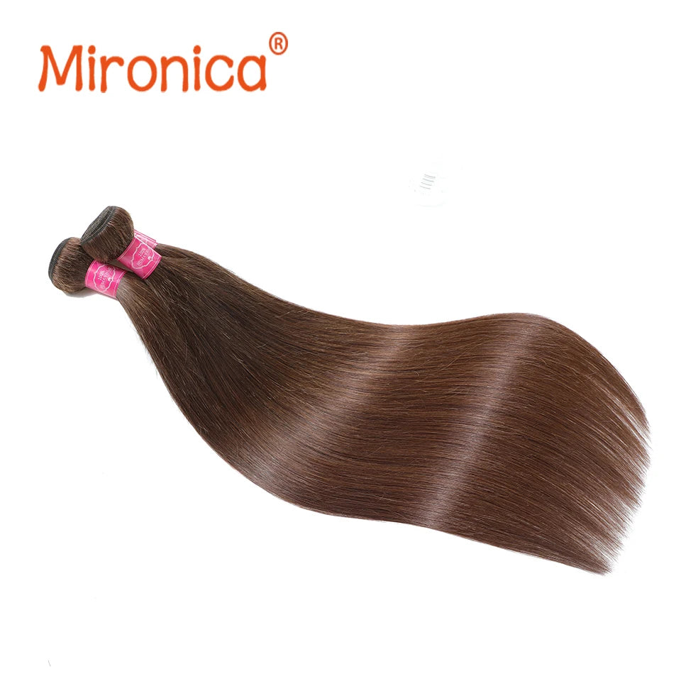 Straight Chocolate Brown Remy Human Hair Bundles