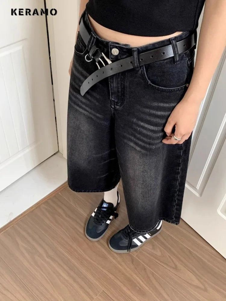 Women's  Washed Denim Shorts