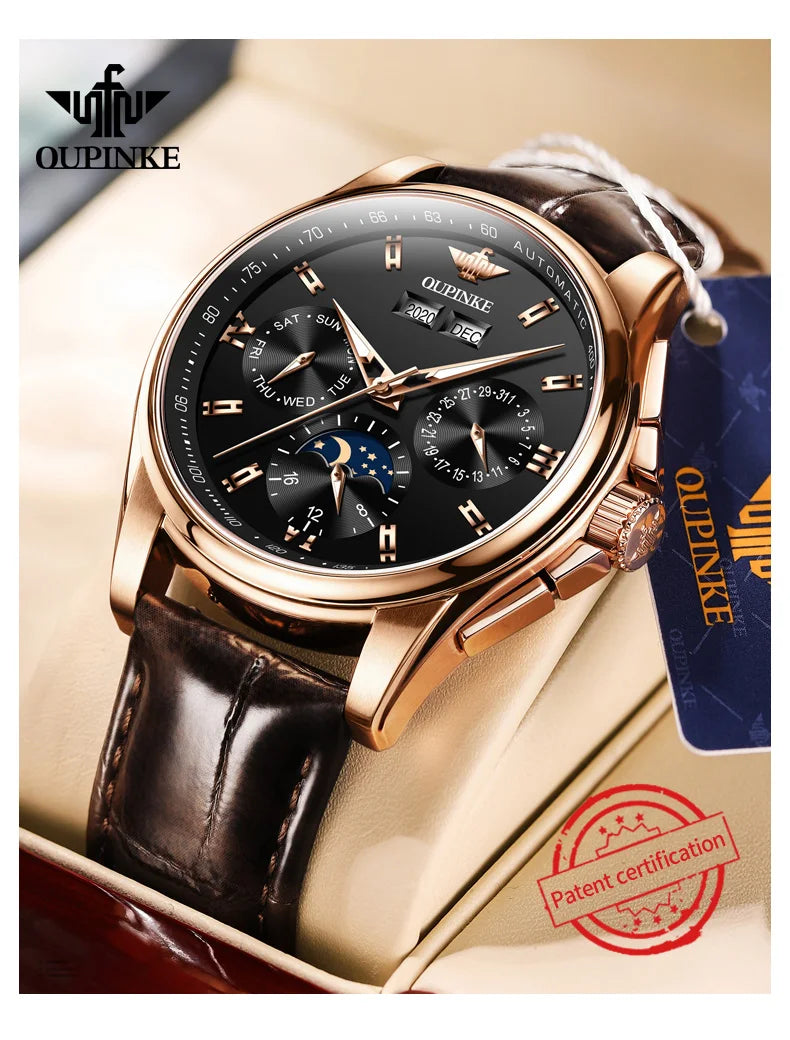 OUPINKE Luxury Automatic Moon Watch