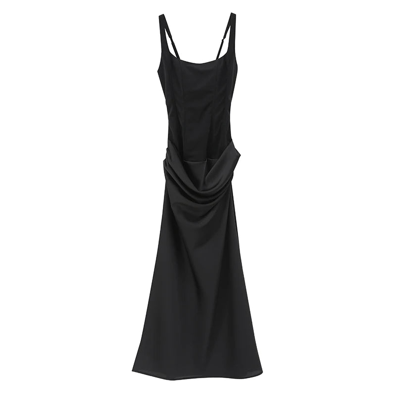 Women's Elegant Pleated Sling Party Dress