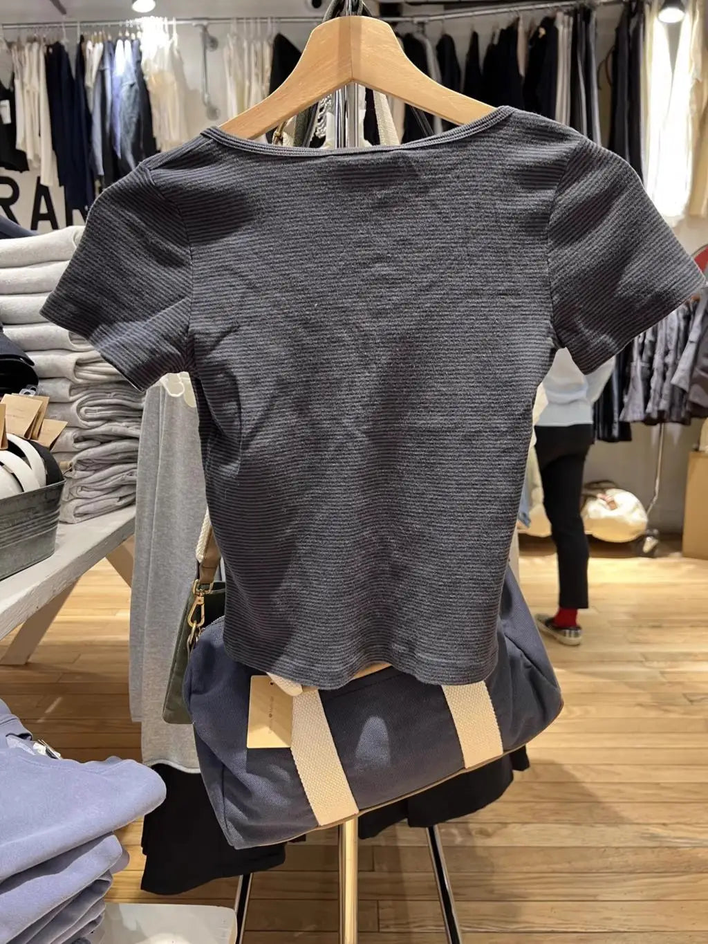 Women's Y2K Striped Button Crop Top