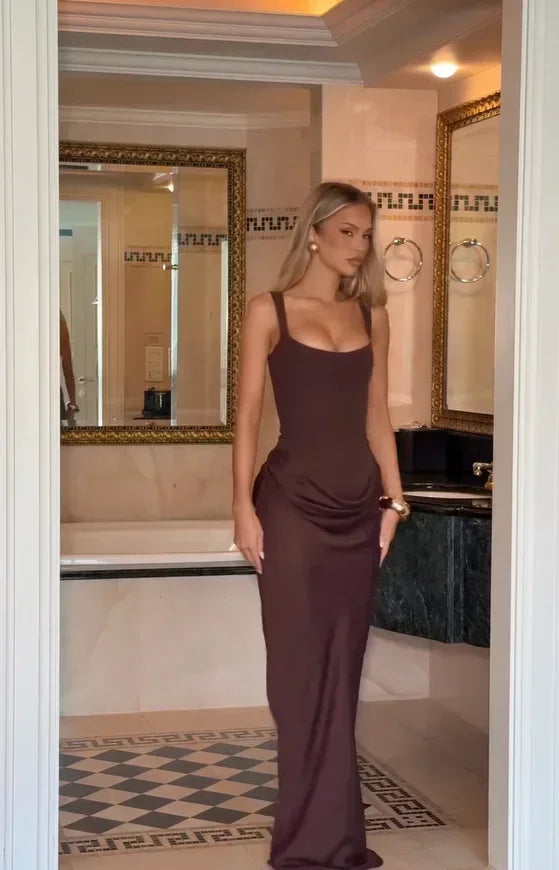 Women's Elegant Pleated Sling Party Dress