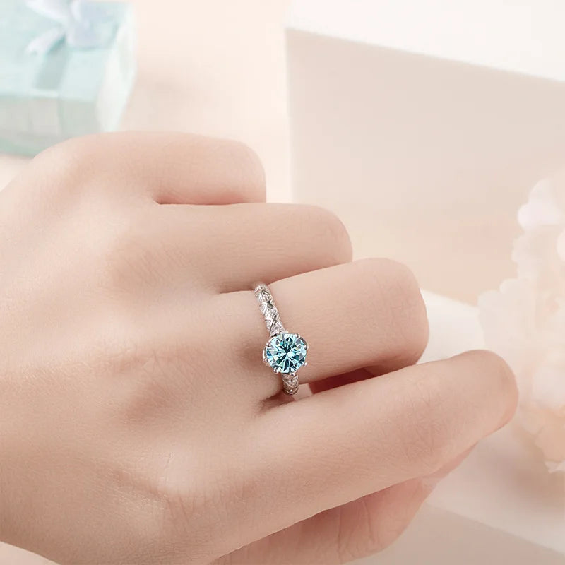 JoyceJelly 1 Carat Moissanite Sterling Silver Jewelry Set